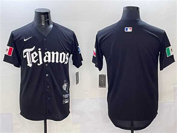Men%27s Texas Rangers Blank Black Mexico 2025 Vapor Premier Limited Stitched Jersey